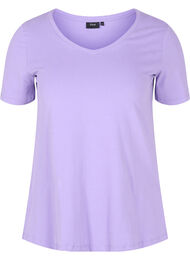 Ensfarvet basis t-shirt i bomuld, Paisley Purple