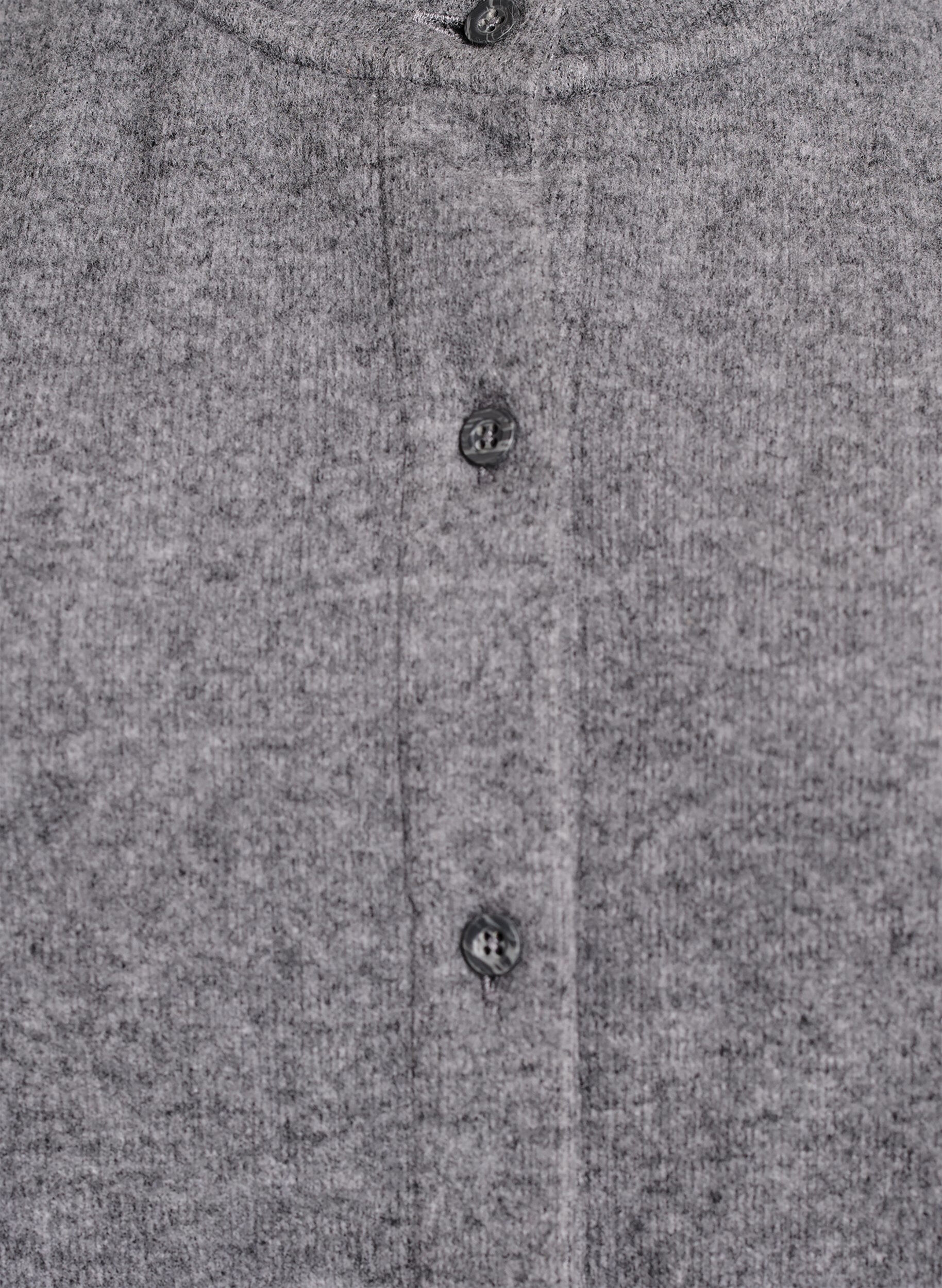Zizzi Jerseycardigan med rund hals og knapper, Gr&aring;, Packshot image number 2