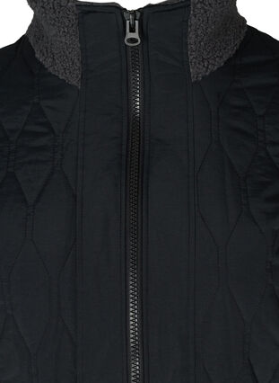 Quiltet jakke med teddy og lommer, Black Comb, Packshot image number 2
