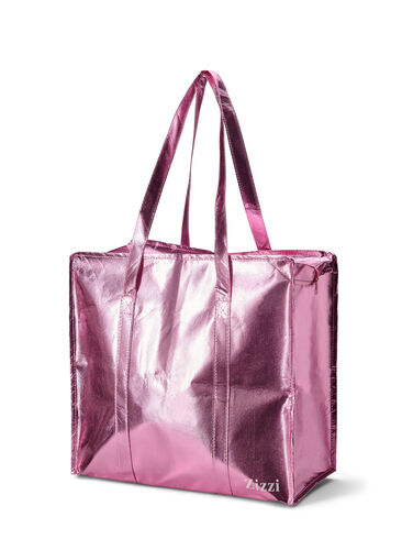 Shoppingbag med lynlås, Pink , Packshot image number 1