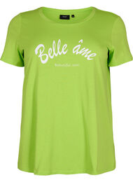 Bomulds t-shirt med tryk, Lime Green w. Bella