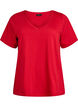 Kort&aelig;rmet basis t-shirt med v-hals, R&oslash;d, Packshot image number 0