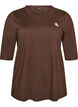 Tr&aelig;ningsbluse med 3/4 &aelig;rmer, Brun, Packshot image number 0