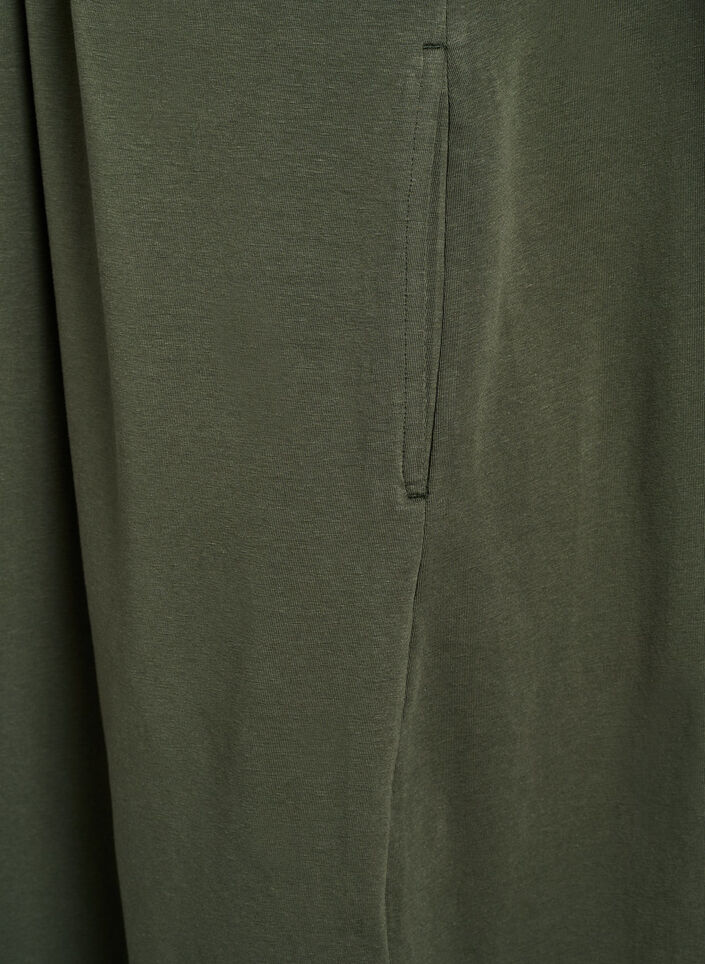 Midikjole i bomuld med korte ærmer, Grøn, Packshot image number 4