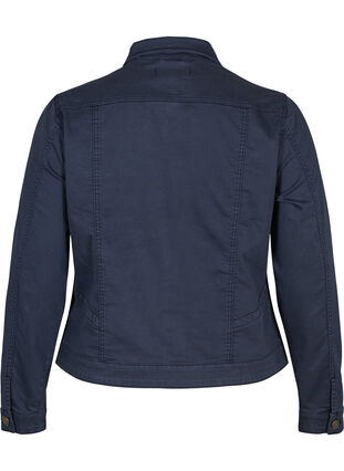 Kort farvet denim jakke, Navy, Packshot image number 1