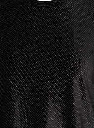 Velourbluse med pufærmer, Black, Packshot image number 2