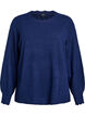 Strikbluse med b&oslash;lgekanter, Bl&aring;, Packshot image number 0