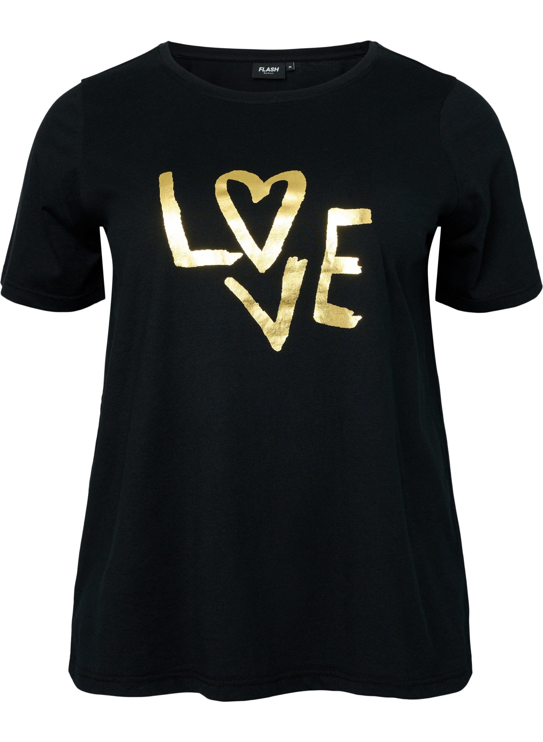 Zizzi FLASH - 2-pak t-shirt med motiv, Black/Port Royale , Packshot image number 1