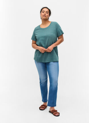 Printet t-shirt i bomuld, Balsam Green DOT, Model image number 2