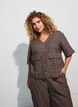 Ternet bluse med brystlommer, Brun, Model image number 4