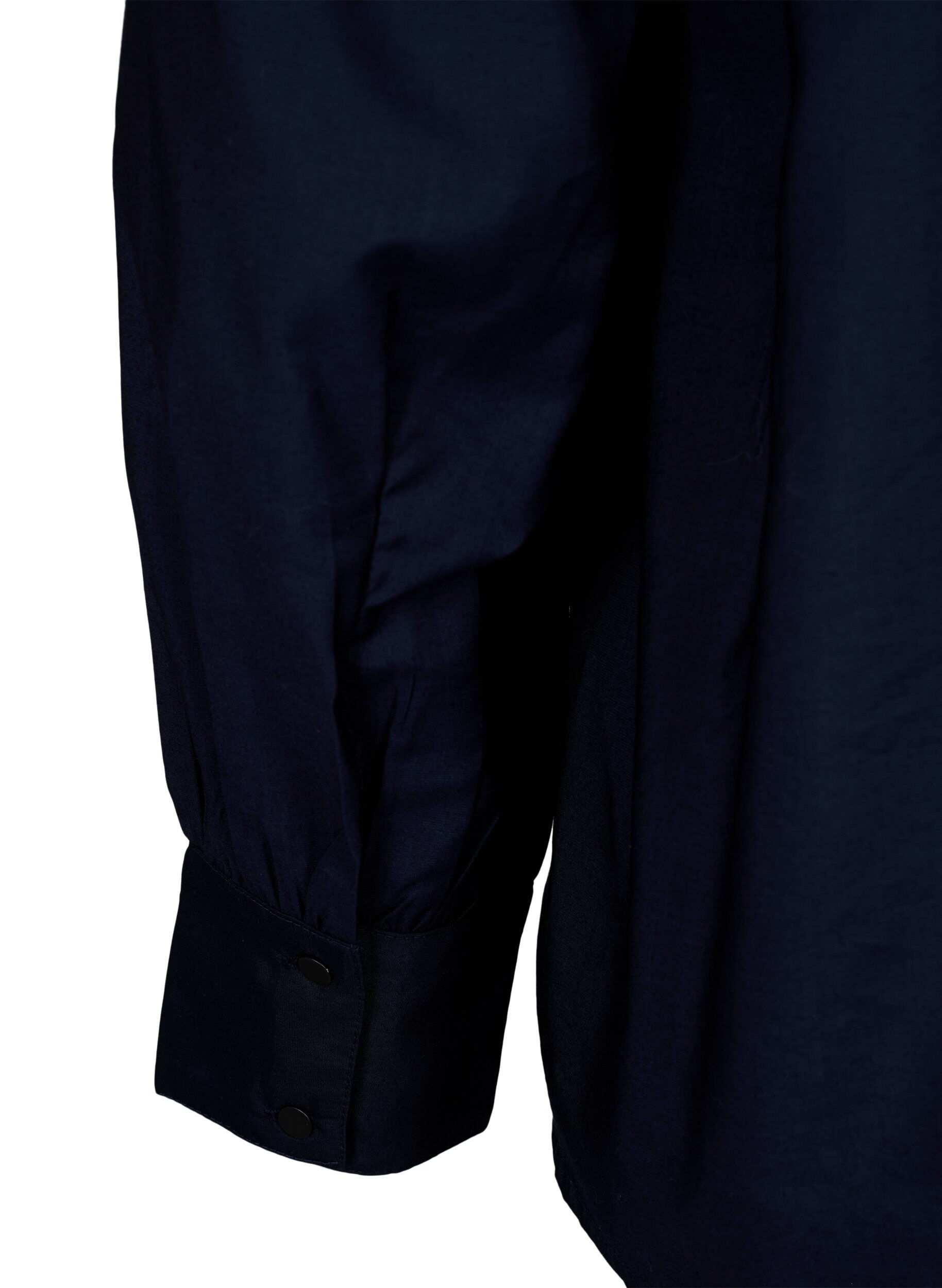 Zizzi Skjortebluse i viskose med fl&aelig;ser, Sky Captain, Packshot image number 3