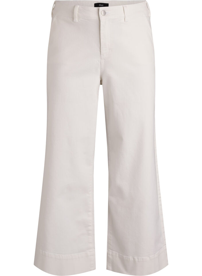 Myra wide fit jeans med h&oslash;j talje, Hvid, Packshot image number 0
