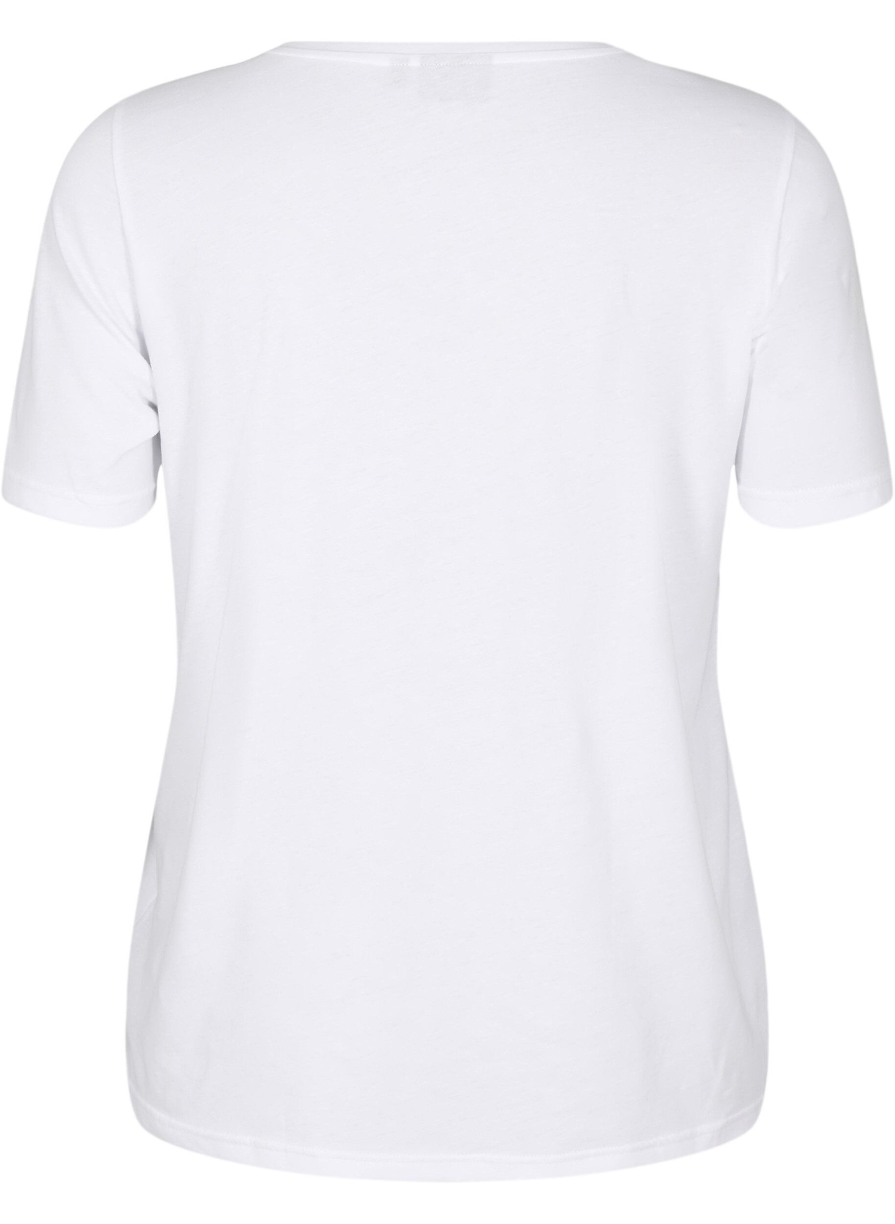 Zizzi FLASH - T-shirt med motiv, Hvid, Packshot image number 1