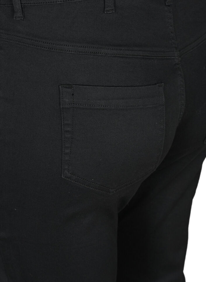 H&oslash;jtaljede Amy capri jeans med super slim fit, Sort, Packshot image number 3