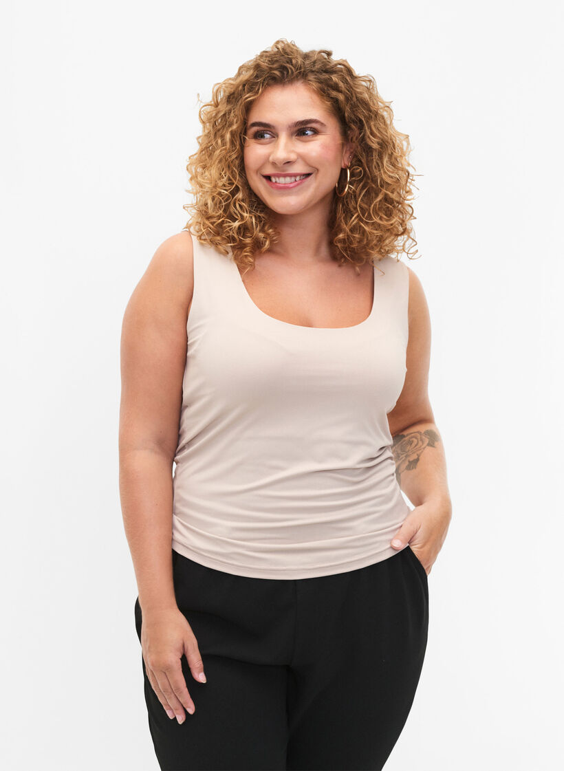 Stretchy vendbar top, Silver Gray, Model image number 0