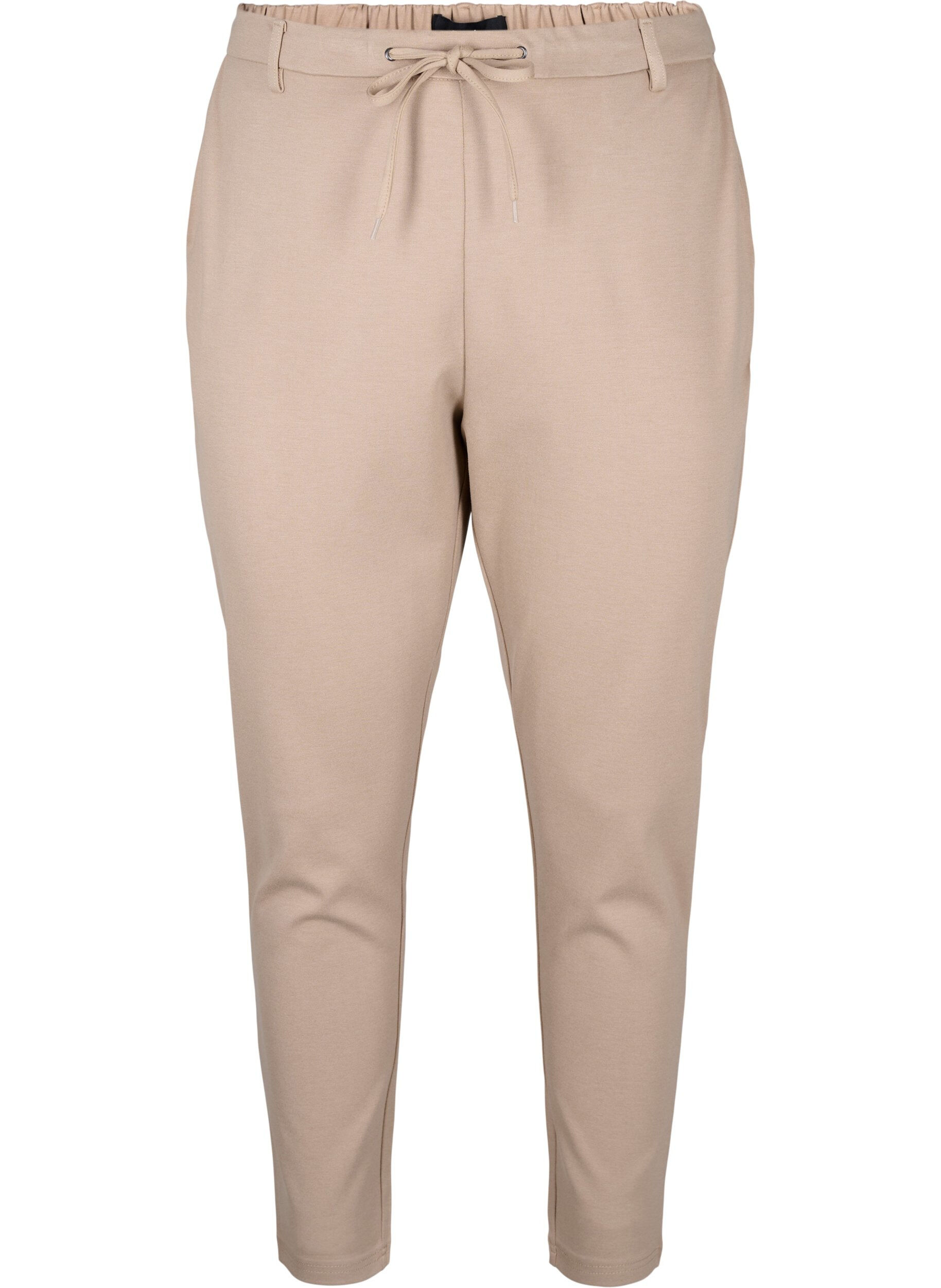 Zizzi Cropped Maddison bukser, Beige, Packshot image number 0