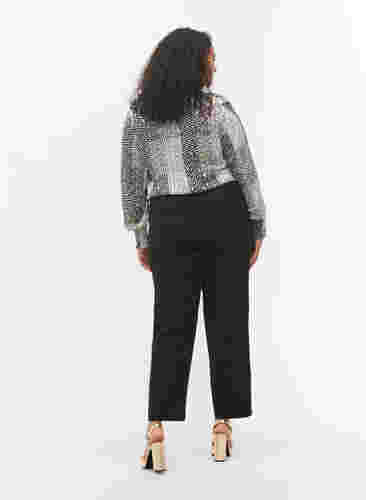 Ensfarvede bukser med straight fit, Black, Model image number 1