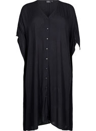 Kaftan strandkjole med knapper, Sort