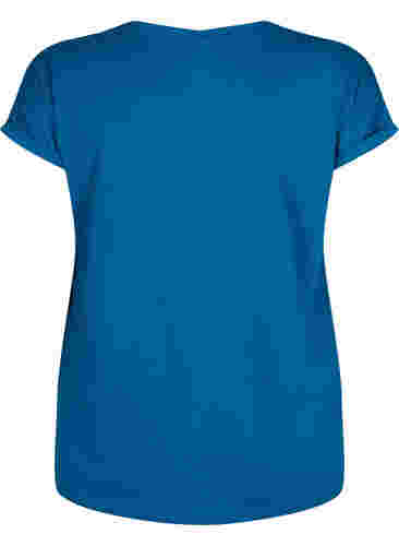 Kortærmet t-shirt i bomuldsblanding, Petrol Blue, Packshot image number 1