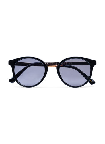 Solbriller med rundt glas, Black, Packshot image number 0