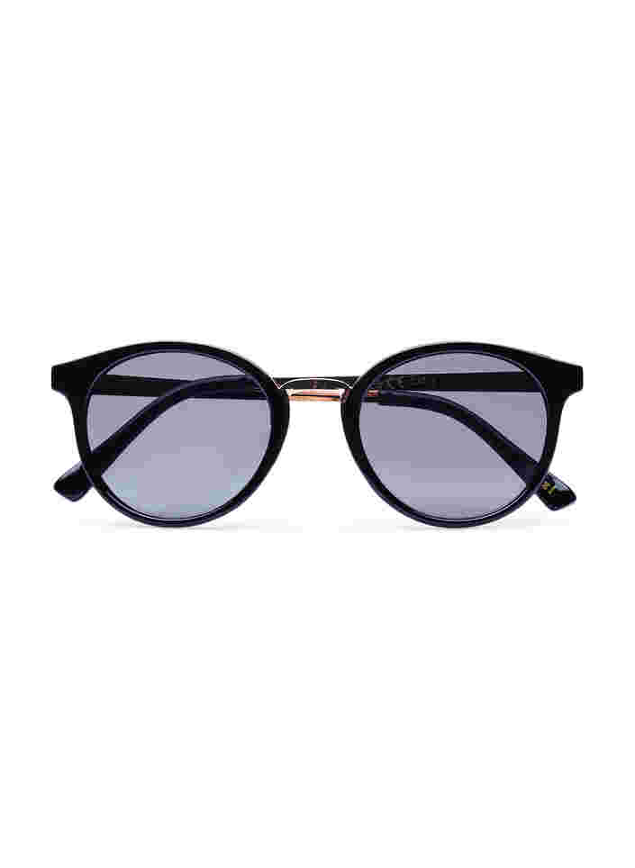 Solbriller med rundt glas, Black, Packshot