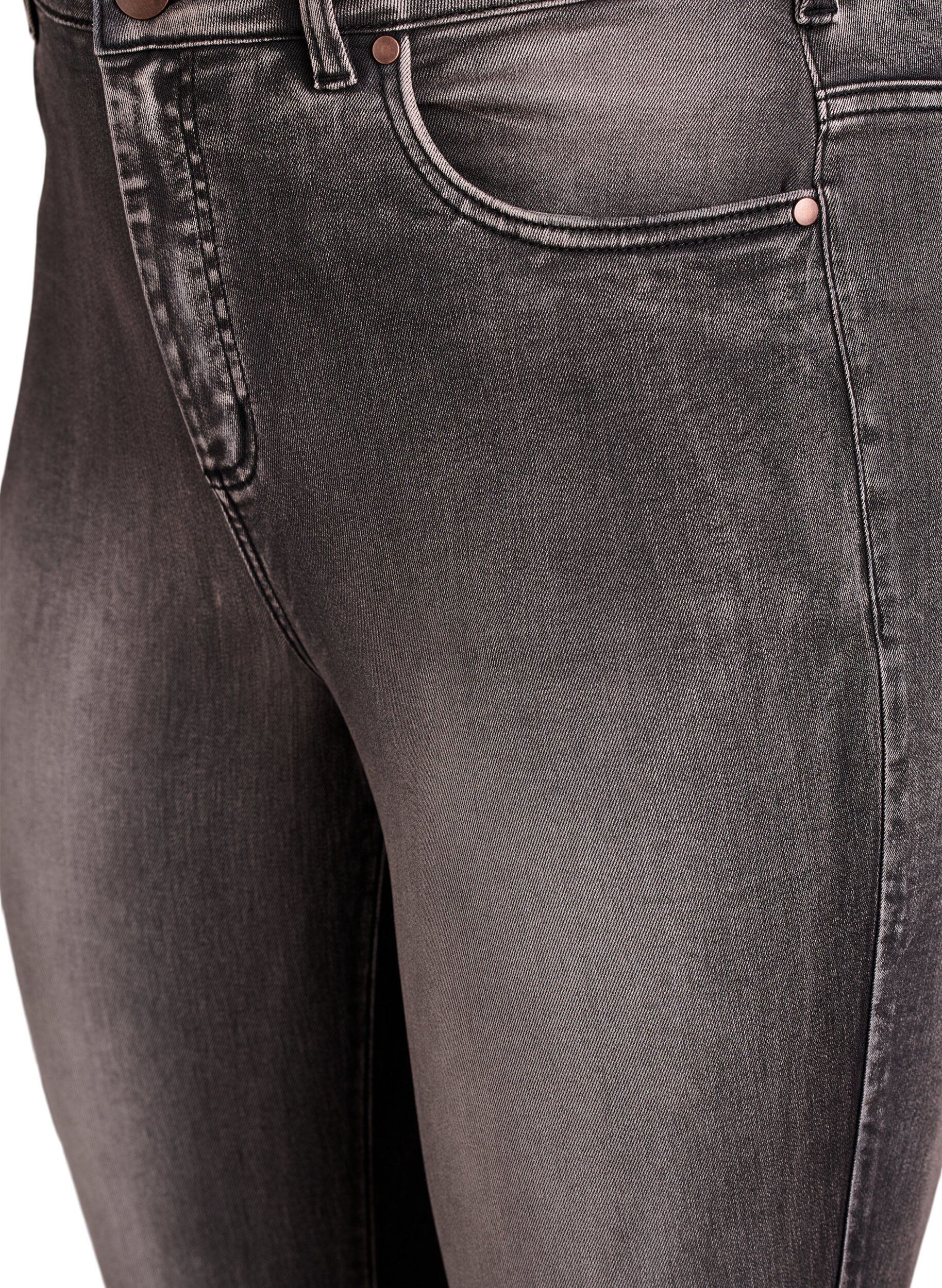 Zizzi Super slim Amy jeans med h&oslash;j talje, Gr&aring;, Packshot image number 2