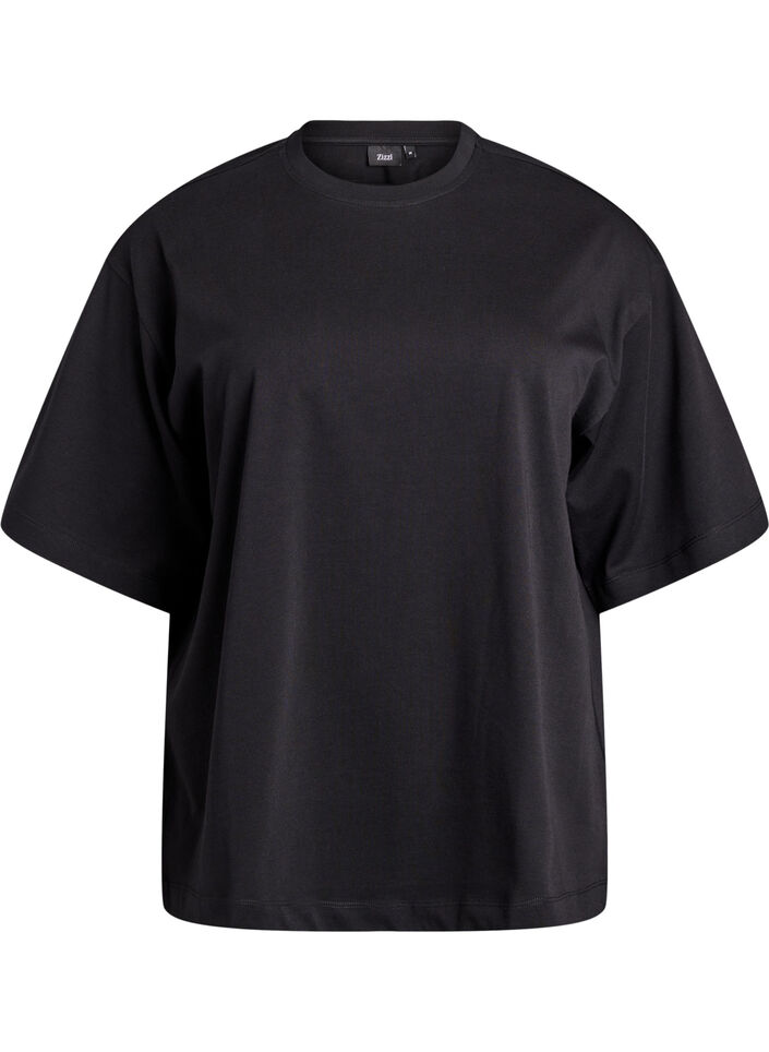 Oversize t-shirt med 1/2 ærmer, Sort, Packshot image number 0