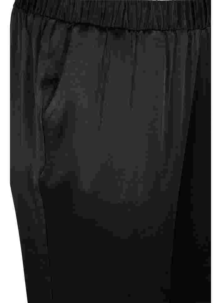 Løse bukser med lommer og elastikkant, Black, Packshot image number 2