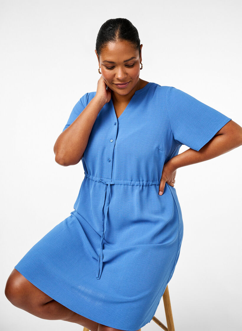 Kjole med korte ærmer og bindebånd i taljen, Riverside, Image image number 0