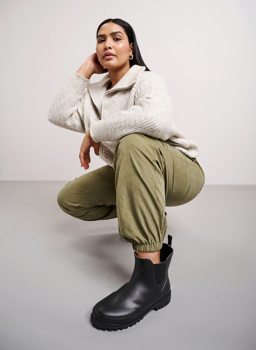 Wide fit - Kort gummistøvle, Black, Image image number 0