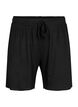 Løstsiddende viskose shorts med rib, Black, Packshot image number 0