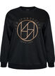 Sweatshirt med broderet tekst, Sort, Packshot image number 0