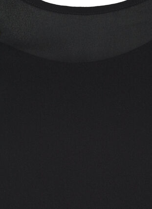 Langærmet bluse med smock og pailletter, Black, Packshot image number 2