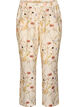 Bukser i viskose med h&oslash;j talje og blomsterprint, Beige, Packshot image number 0
