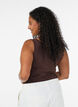 Ensfarvet basis top i bomuld, Brun, Model image number 2