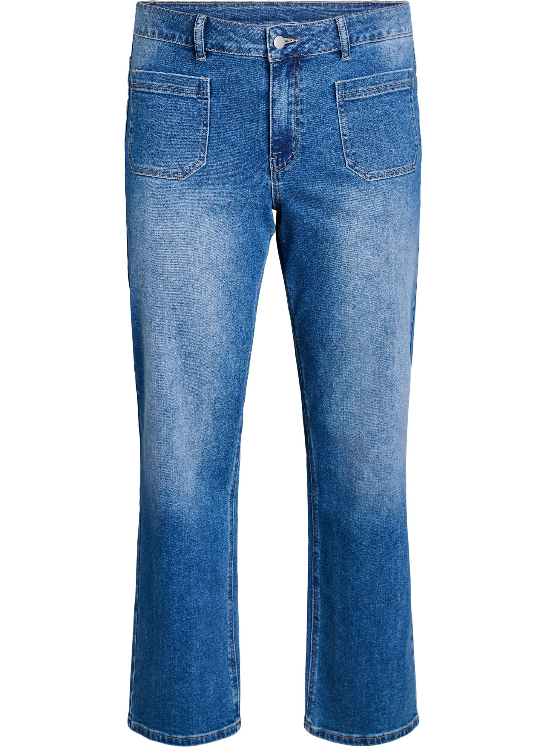 Jeans med forlommer og lige ben