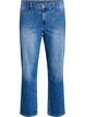 Jeans med forlommer og lige ben, Bl&aring;, Packshot image number 0
