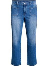 Jeans med forlommer og lige ben, Bl&aring;