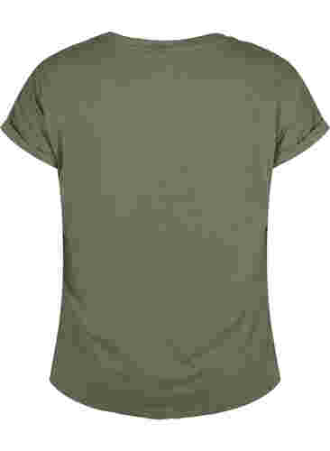 Kortærmet t-shirt i bomuldsblanding, Dusty Olive, Packshot image number 1