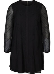 Langærmet kjole med a-form, Black