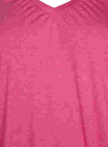 Meleret t-shirt med elastikkant, Beetroot Purple Mél, Packshot image number 2