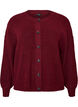 Ribstrikket cardigan med knapper, R&oslash;d, Packshot image number 0