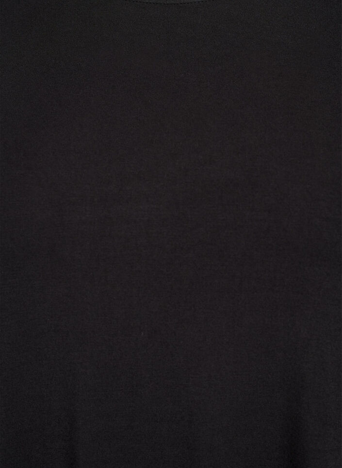 Ensfarvet bluse med lange &aelig;rmer, Sort, Packshot image number 2