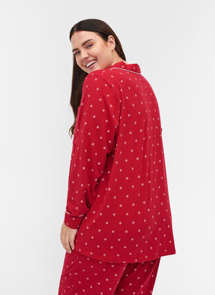 Bomulds natskjorte med print , Tango Red AOP, Model image number 1