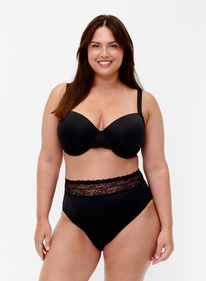 Menstruationstrusse med blonder, Sort, Model image number 0