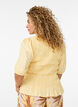 Smockbluse med fl&aelig;sekant og b&aring;dhals, Gul, Model image number 2
