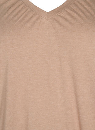 Meleret t-shirt med elastikkant, Natural Mél, Packshot image number 2