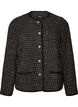 Jakke i boucl&eacute; med guldfarvede knapper, Sort, Packshot image number 0
