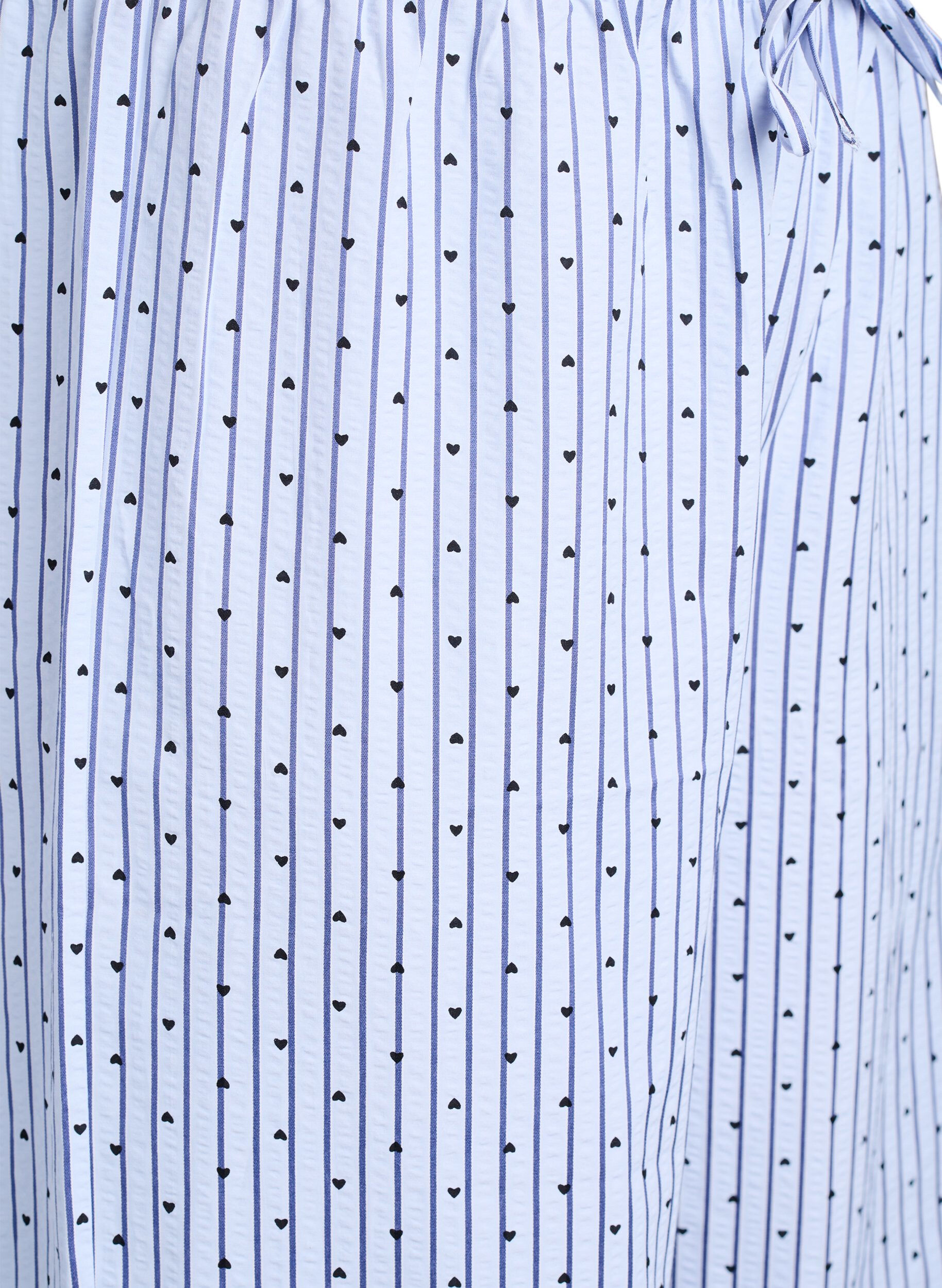 Zizzi L&oslash;se pyjamasbukser i b&aelig;k og b&oslash;lge med h&oslash;j talje, Bl&aring;, Packshot image number 2