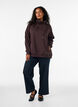 Sweatshirt med h&oslash;j krave og lommer, Brun, Model image number 1